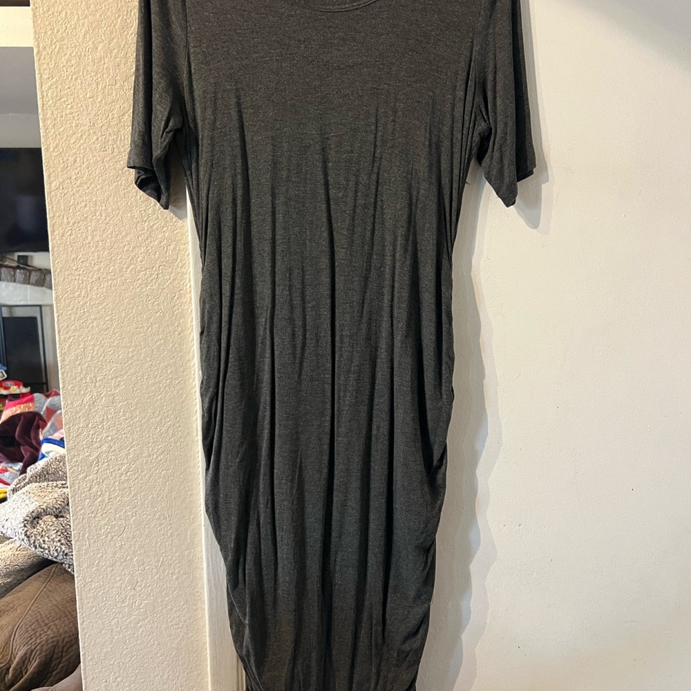 A Pea in the Pod Charcoal Midi Dress